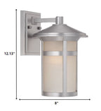 Silver And White Frosted Dimmable Outdoor Hanging Light With Silver And White Shades