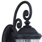 Black And Clear Seeded Dimmable Outdoor Hanging Light With Black And Clear Shades