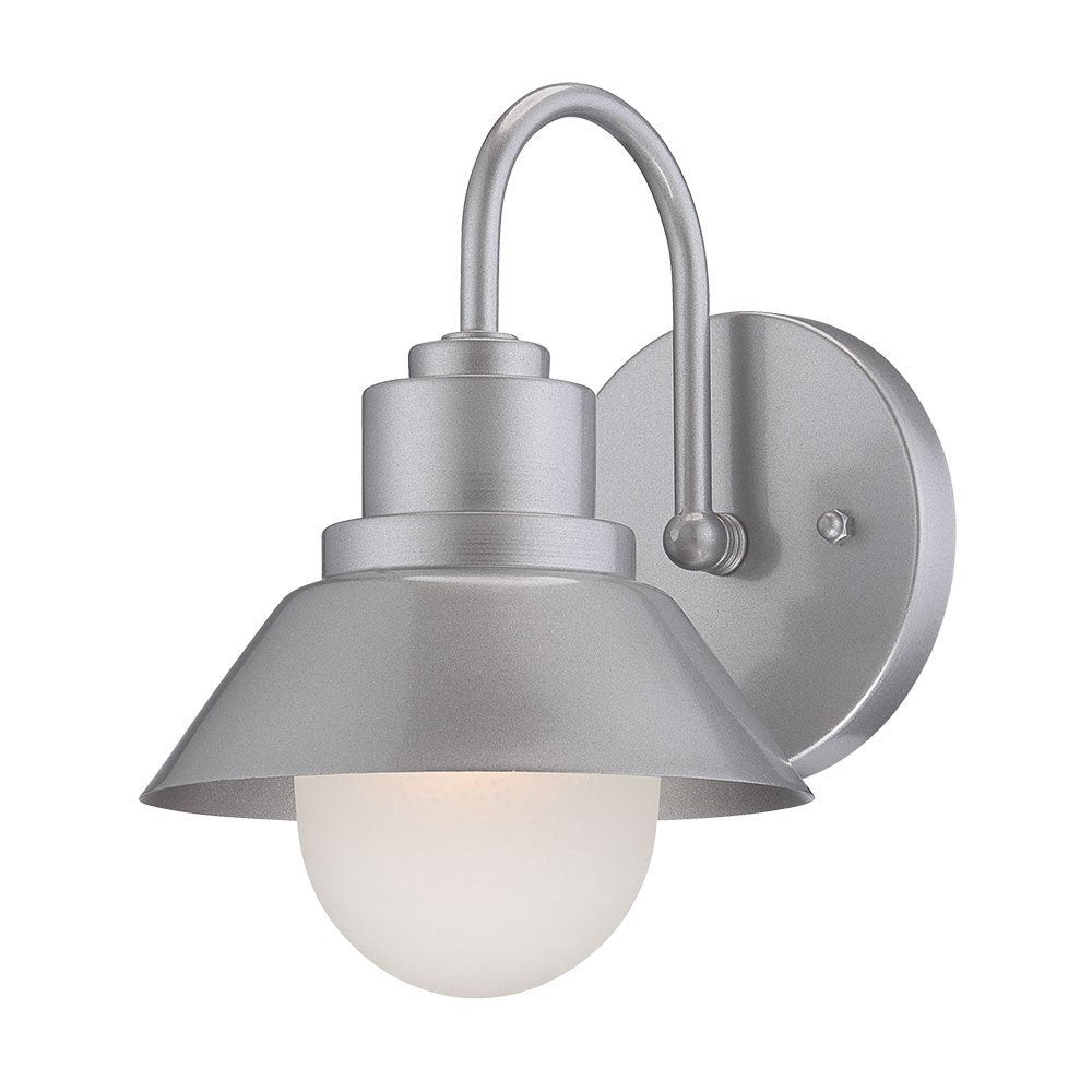 Silver And White Frosted Dimmable Outdoor Hanging Light With Silver And White Shades