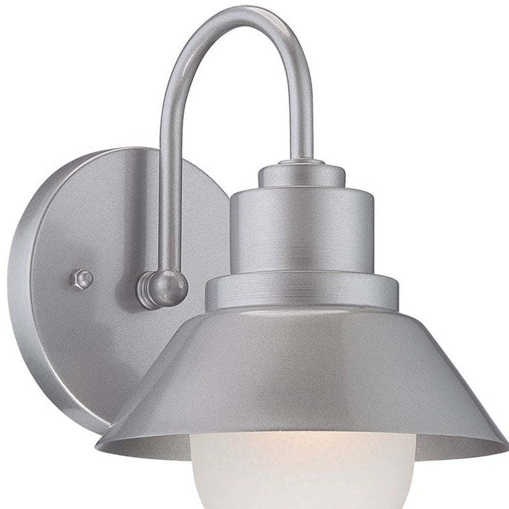 Silver And White Frosted Dimmable Outdoor Hanging Light With Silver And White Shades