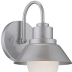 Silver And White Frosted Dimmable Outdoor Hanging Light With Silver And White Shades