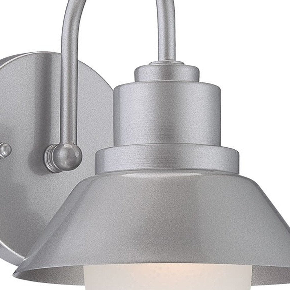 Silver And White Frosted Dimmable Outdoor Hanging Light With Silver And White Shades