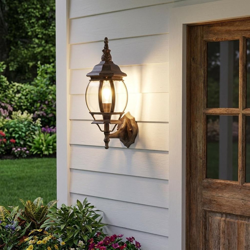 Dark Brown Glass Globe Wall Light