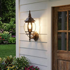Dark Brown Glass Globe Wall Light