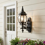 Matte Black Glass Globe Wall Light