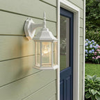 White Clear Glass Swing Arm Wall Light