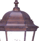 Dark Brown And Clear Beveled Dimmable Outdoor Hanging Light With Dark Brown And Clear Shades