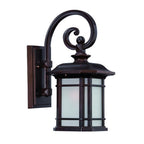 Antique Bronze Frosted Linen Glass Lantern Wall Light