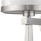 Silver Wall Light with White Sheer Fabric Shade