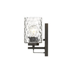 Bronze Metal and Pebbled Glass Wall Sconce