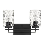 10" Black And Clear Metal Vanity Flush Mounted Sconce