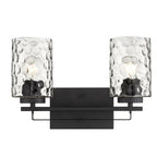 10" Black And Clear Metal Vanity Flush Mounted Sconce