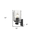 10" Black And Clear Metal Vanity Flush Mounted Sconce