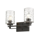 10" Black And Clear Metal Vanity Flush Mounted Sconce