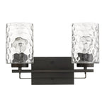 10" Black And Clear Metal Vanity Flush Mounted Sconce
