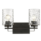 10" Black And Clear Metal Vanity Flush Mounted Sconce