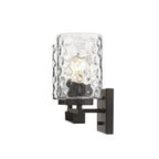 10" Black And Clear Metal Vanity Flush Mounted Sconce