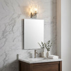 10" Silver And Clear Metal Vanity Flush Mounted Sconce