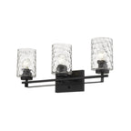 10" Black And Clear Metal and Glass Vanity Flush Mounted Sconce