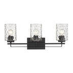 10" Black And Clear Metal and Glass Vanity Flush Mounted Sconce