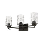 10" Black And Clear Metal and Glass Vanity Flush Mounted Sconce