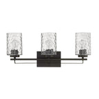 10" Black And Clear Metal and Glass Vanity Flush Mounted Sconce