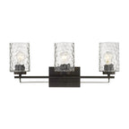 10" Black And Clear Metal and Glass Vanity Flush Mounted Sconce