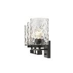 10" Black And Clear Metal and Glass Vanity Flush Mounted Sconce