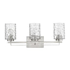 10" Silver And Clear Metal and Glass Vanity Flush Mounted Sconce