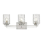 10" Silver And Clear Metal and Glass Vanity Flush Mounted Sconce