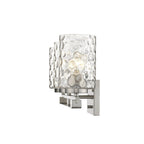 10" Silver And Clear Metal and Glass Vanity Flush Mounted Sconce
