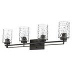 10" Black And Clear Metal and Glass Vanity Flush Mounted Sconce