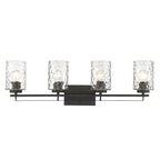 10" Black And Clear Metal and Glass Vanity Flush Mounted Sconce