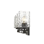 10" Black And Clear Metal and Glass Vanity Flush Mounted Sconce