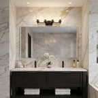 10" Black And Clear Metal and Glass Vanity Flush Mounted Sconce