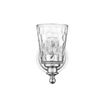 Silver Metal and Pebbled Glass Wall Light