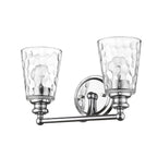 9" Silver And Clear Metal and Glass Vanity Flush Mounted Sconce