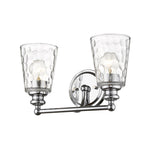 9" Silver And Clear Metal and Glass Vanity Flush Mounted Sconce