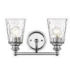 9" Silver And Clear Metal and Glass Vanity Flush Mounted Sconce