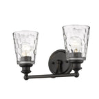 9" Black And Clear Metal and Glass Vanity Flush Mounted Sconce