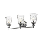 9" Silver And Clear Metal and Glass Vanity Flush Mounted Sconce
