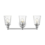 9" Silver And Clear Metal and Glass Vanity Flush Mounted Sconce