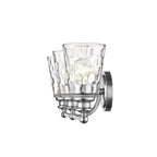 9" Silver And Clear Metal and Glass Vanity Flush Mounted Sconce