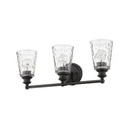 9" Black And Clear Metal and Glass Vanity Flush Mounted Sconce