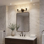 9" Black And Clear Metal and Glass Vanity Flush Mounted Sconce