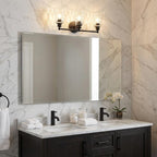 9" Black And Clear Metal and Glass Vanity Flush Mounted Sconce