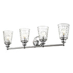9" Silver And Clear Metal and Glass Vanity Flush Mounted Sconce