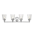 9" Silver And Clear Metal and Glass Vanity Flush Mounted Sconce