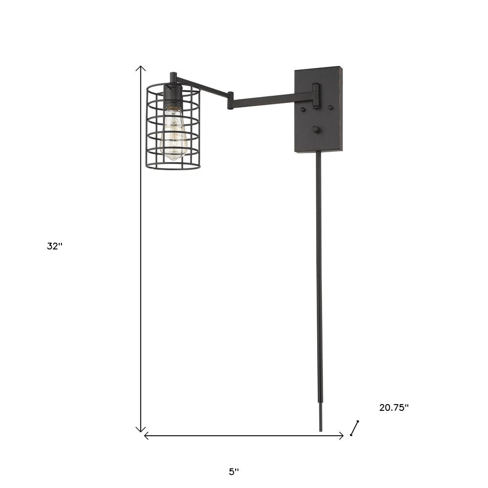 Industrial Gold Metal Wall Sconce