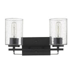 10" Black And Clear Metal Vanity Flush Mounted Sconce